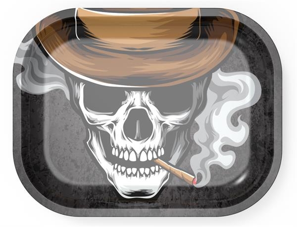 V-Syndicate Dreh-Tablett - Rolling Tray MINI "Smoking Skull"